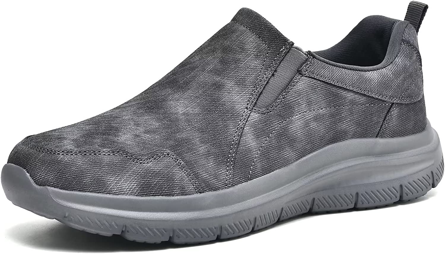 Slip-on Walking Shoes Casual Loafer Comfortable Soft Daily Work Driving Flats Shoes Dark Grey