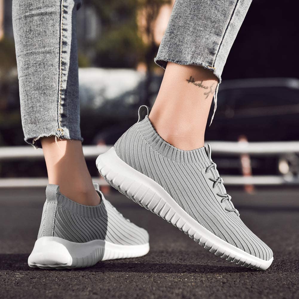 Womens Slip On Sneakers Casual Lightweight Breathable Walking Shoes