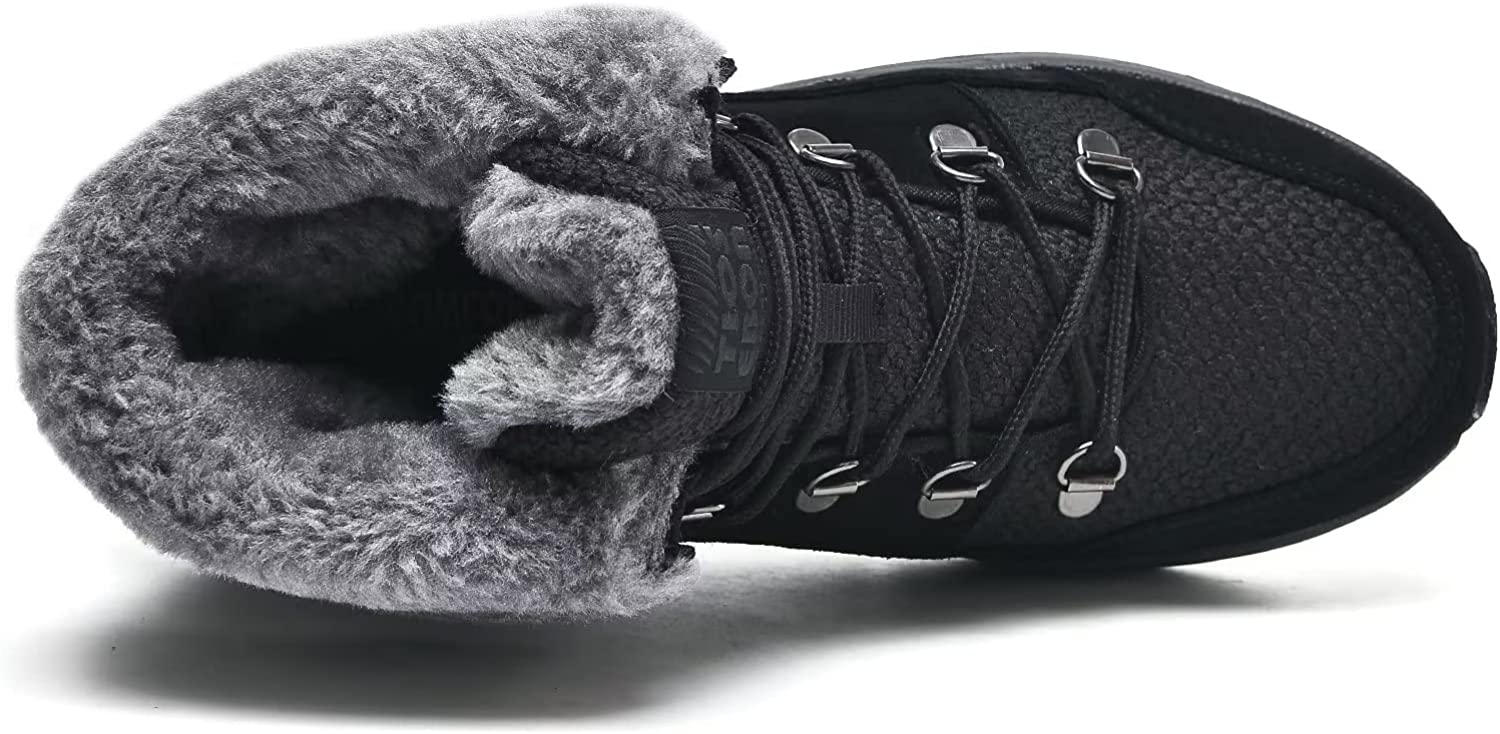 Womens Winter Snow Boots Warm Fur Lining Ankle Booties Comfortable Slip on Resistant Walking Outdoor Shoes