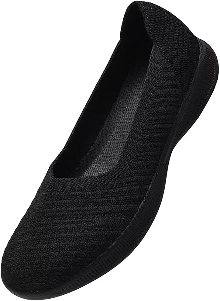 Womens Slip On Walking Shoes Breathable Mesh Casual Flats Shoes Low-Top Lightweight Loafers