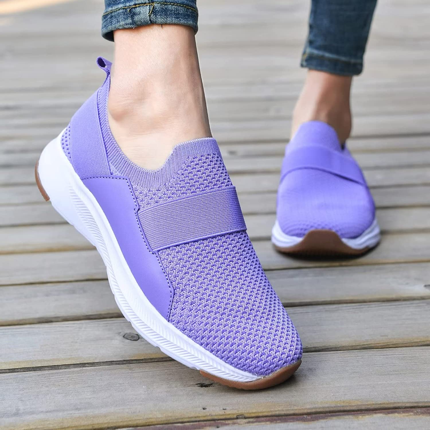Women Casual Slip-on Walking Tenni Shoes -Comfortable Gym Running Yoga Sneaker