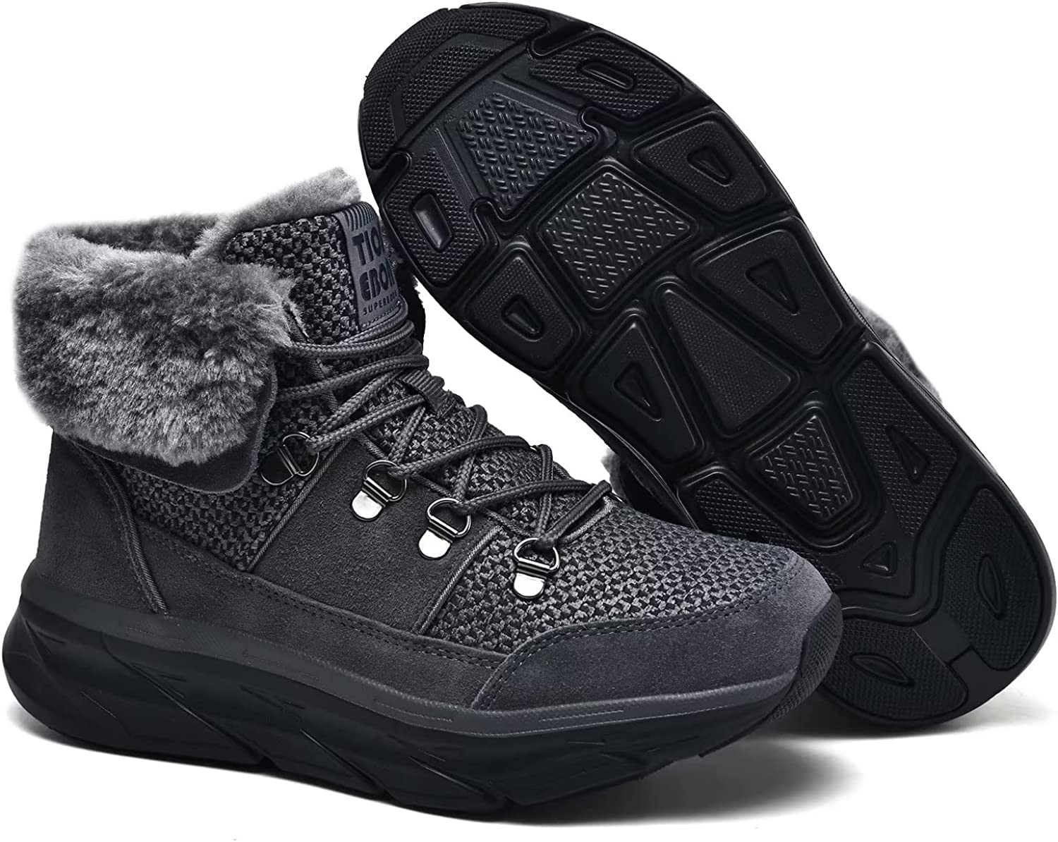 Womens Winter Snow Boots Warm Fur Lining Ankle Booties Comfortable Slip on Resistant Walking Outdoor Shoes