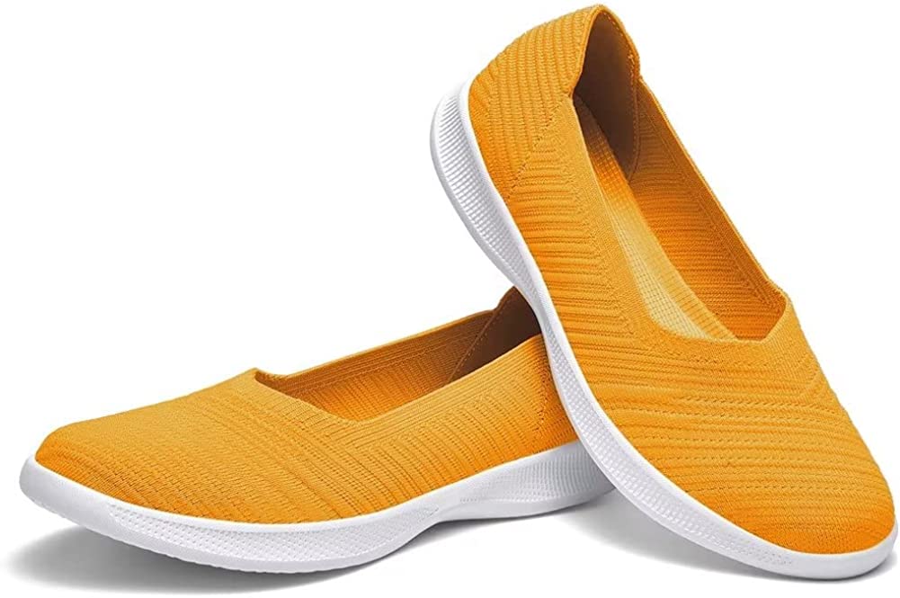 Womens Slip On Walking Shoes Breathable Mesh Casual Flats Shoes Low-Top Lightweight Loafers