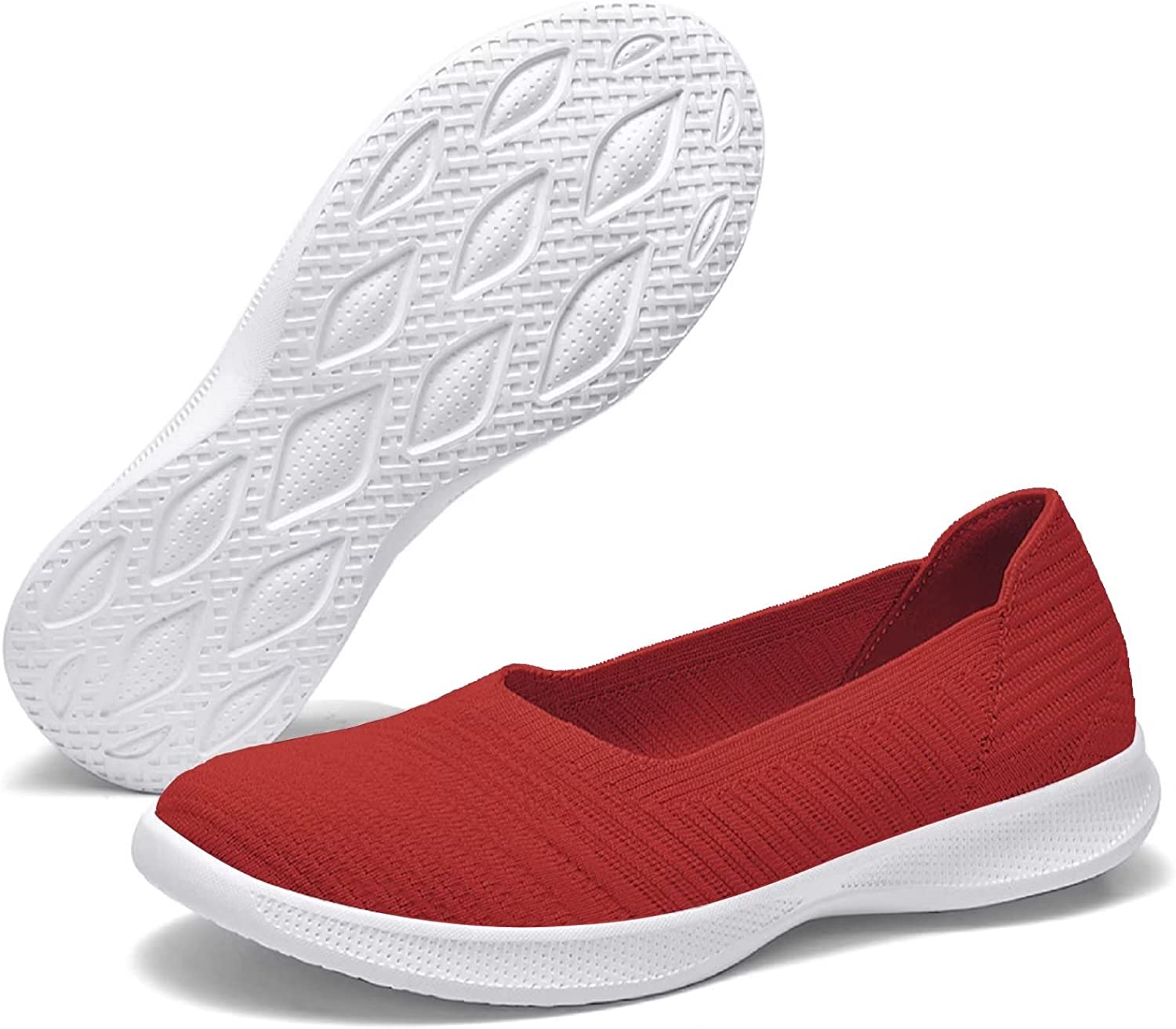 Womens Slip On Walking Shoes Breathable Mesh Casual Flats Shoes Low-Top Lightweight Loafers