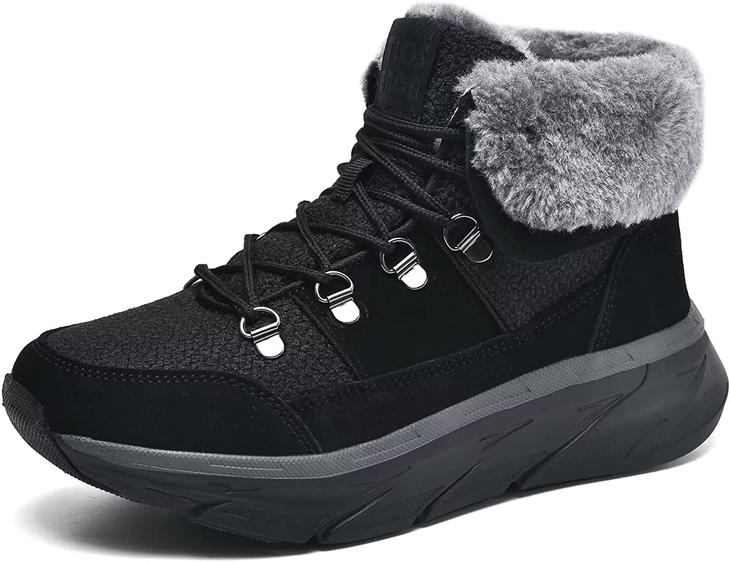 Womens Winter Snow Boots Warm Fur Lining Ankle Booties Comfortable Slip on Resistant Walking Outdoor Shoes