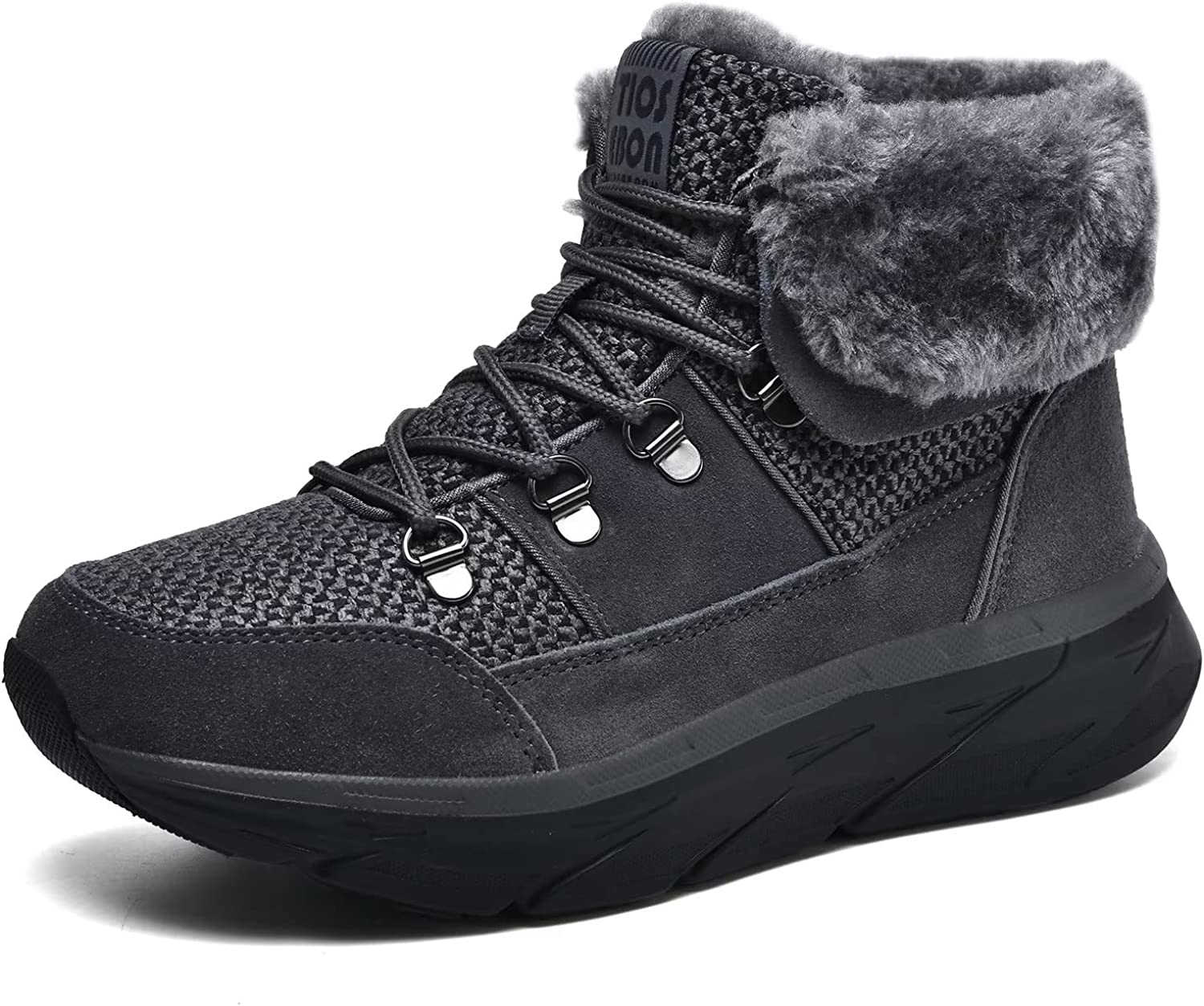 Womens Winter Snow Boots Warm Fur Lining Ankle Booties Comfortable Slip on Resistant Walking Outdoor Shoes