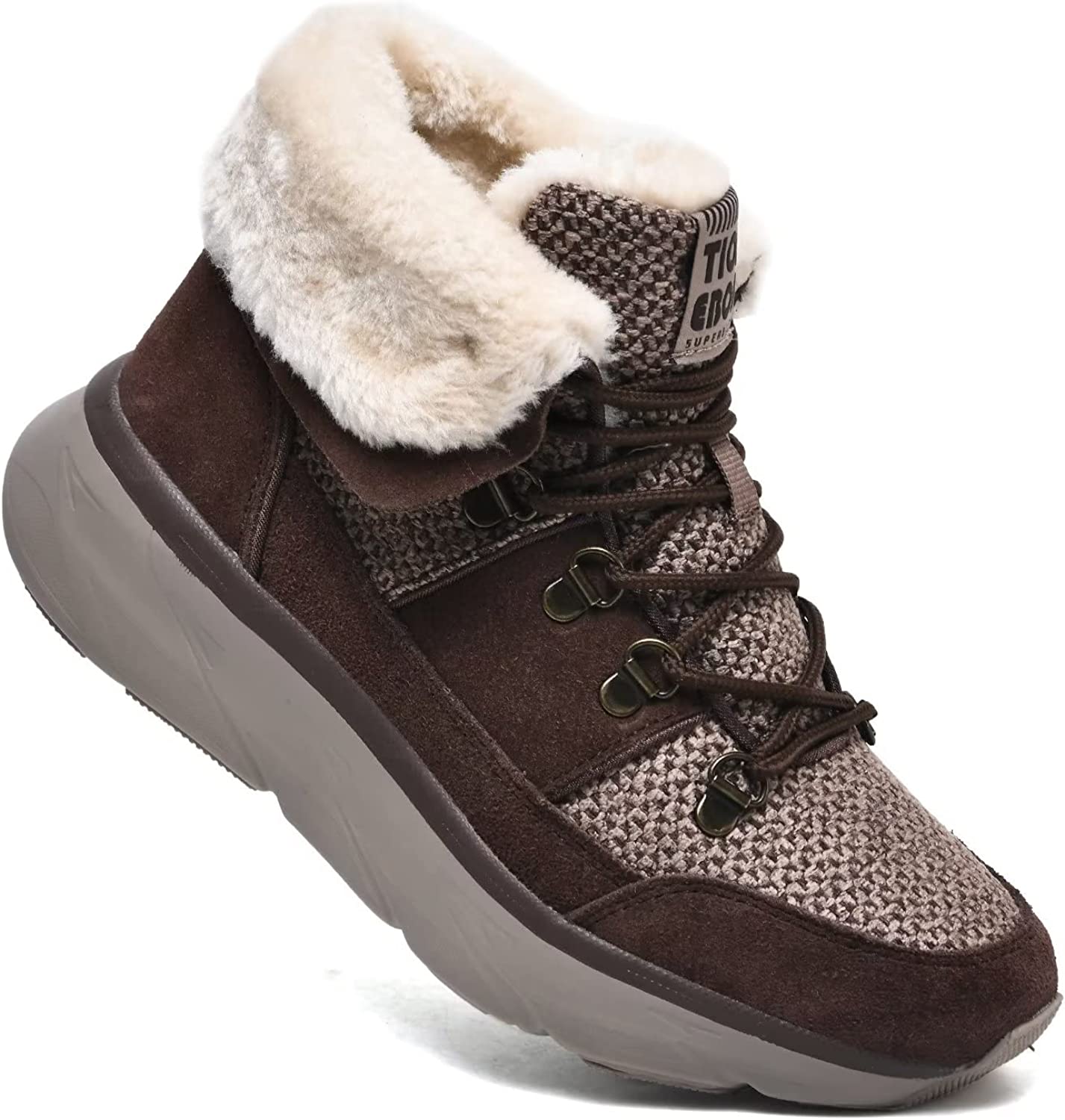 Womens Winter Snow Boots Warm Fur Lining Ankle Booties Comfortable Slip on Resistant Walking Outdoor Shoes