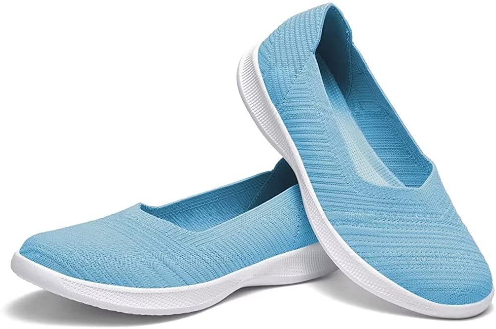 Womens Slip On Walking Shoes Breathable Mesh Casual Flats Shoes Low-Top Lightweight Loafers