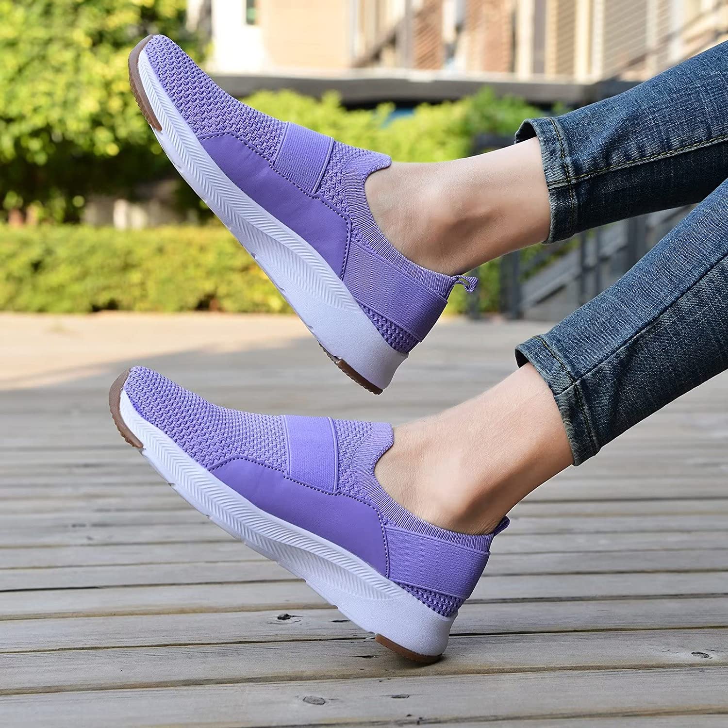 Women Casual Slip-on Walking Tenni Shoes -Comfortable Gym Running Yoga Sneaker