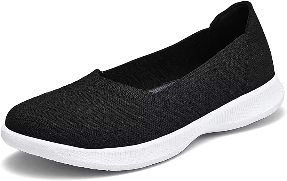 Womens Slip On Walking Shoes Breathable Mesh Casual Flats Shoes Low-Top Lightweight Loafers