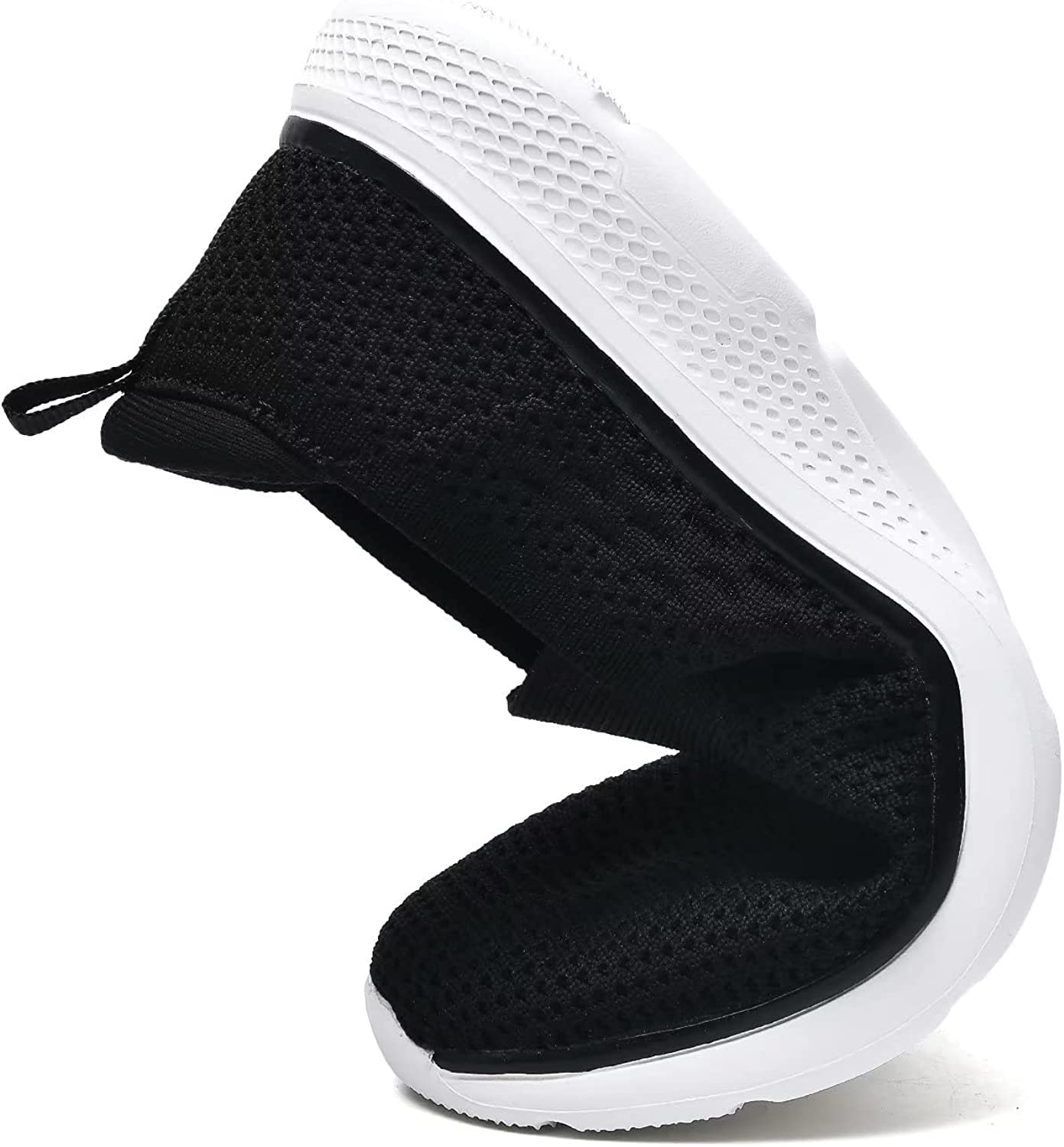 Women Casual Slip-on Walking Running Shoes - Breathable Workout Gym Work Sneaker Black