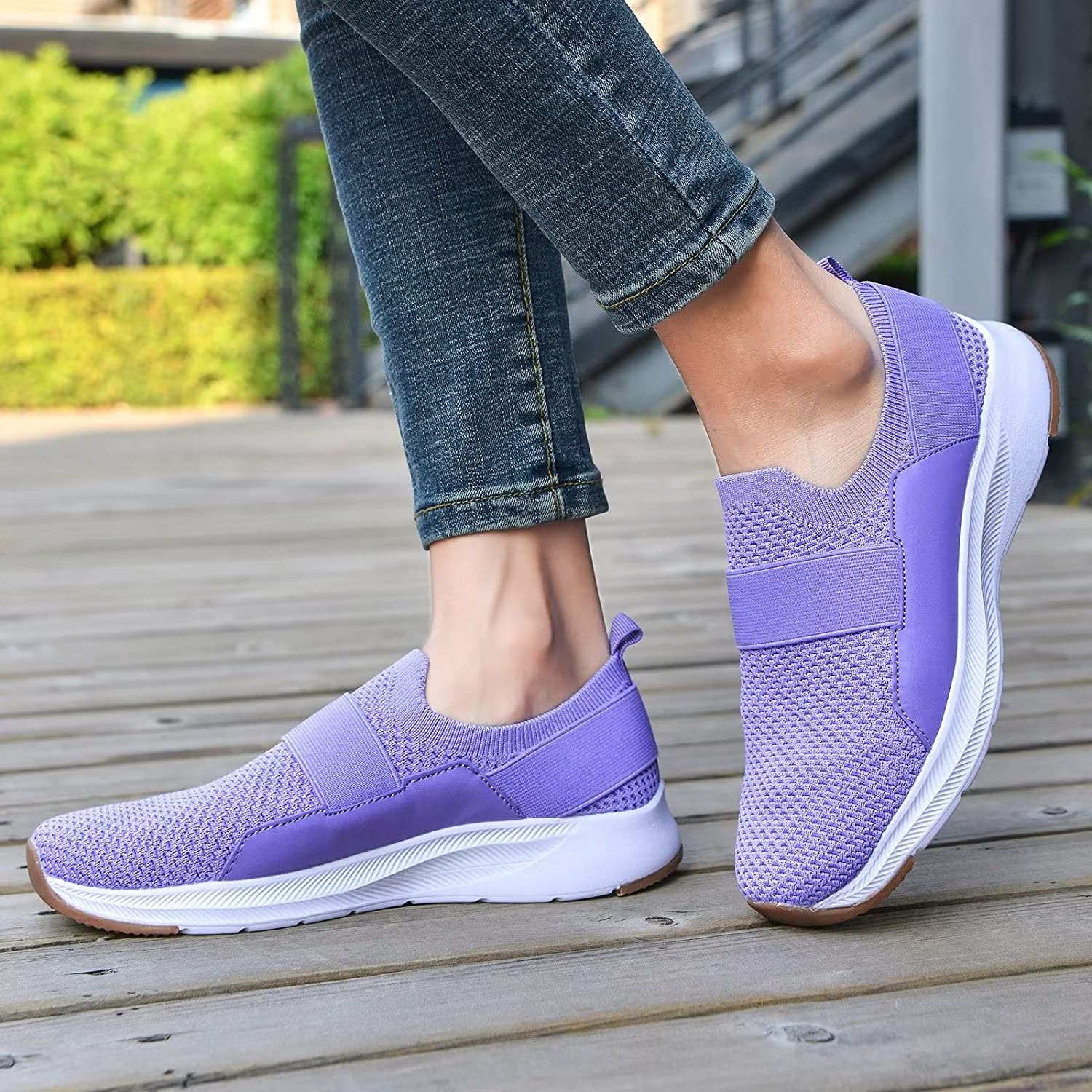 Women Casual Slip-on Walking Tenni Shoes -Comfortable Gym Running Yoga Sneaker